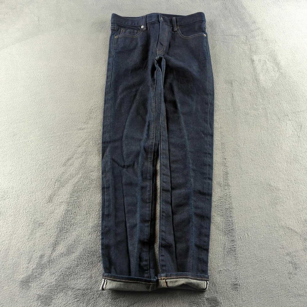 Uniqlo Jeans Mens 30 (Fits 28x32) Blue Slim Straight Japanese Selvedge Kaihara